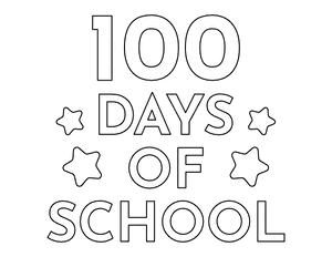 Easy 100 Days of School Coloring Page