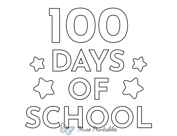 Easy 100 Days of School Coloring Page