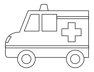 Easy Ambulance Coloring Page