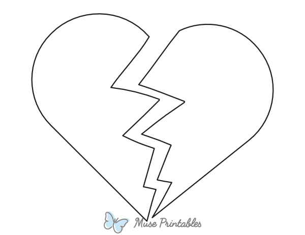 Easy Broken Heart Coloring Page