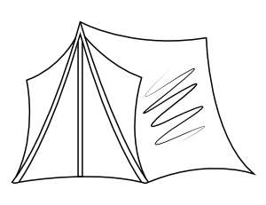 Easy Camping Tent Coloring Page