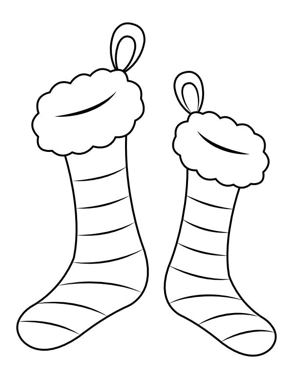 Easy Christmas Stockings Coloring Page