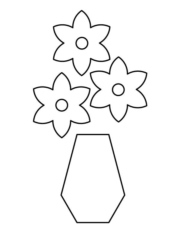 Easy Flower Vase Coloring Page