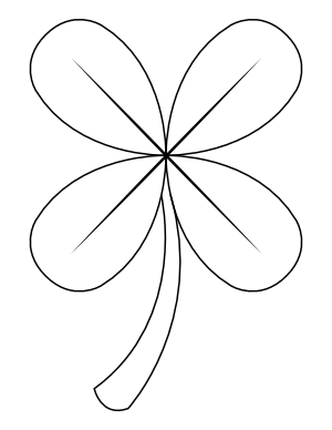 Easy Four Leaf Clover Coloring Page