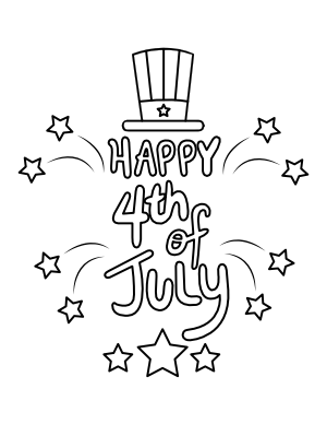 Easy Fourth of July Coloring Page