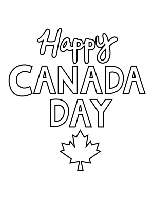 Easy Happy Canada Day Coloring Page