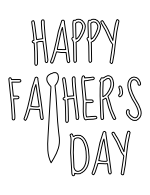 Easy Happy Father's Day Coloring Page