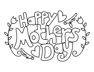 Easy Happy Mother's Day Coloring Page