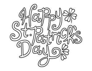 Easy Happy Saint Patrick's Day Coloring Page