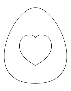 Easy Heart Easter Egg Coloring Page