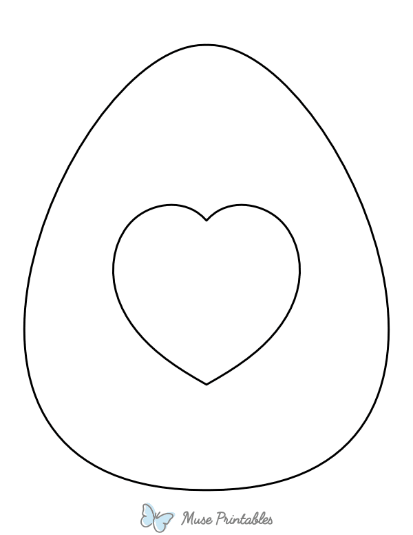 Easy Heart Easter Egg Coloring Page