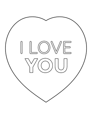 Easy I Love You Heart Coloring Page