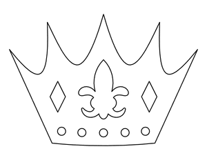 Easy Mardi Gras Crown Coloring Page