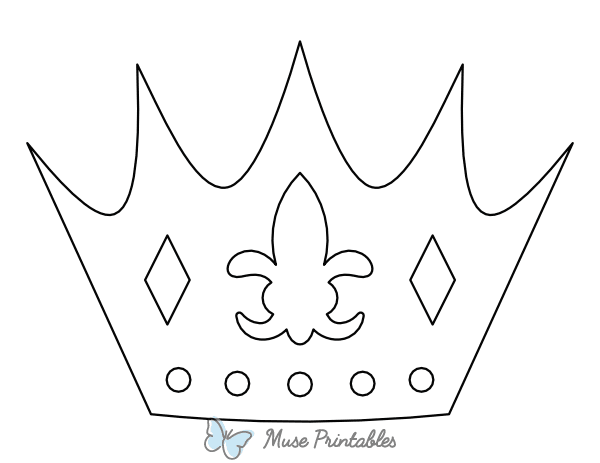 Easy Mardi Gras Crown Coloring Page