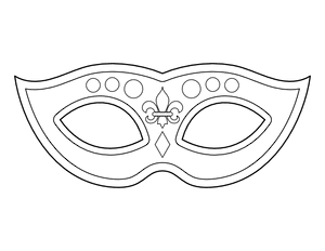 Easy Mardi Gras Mask Coloring Page