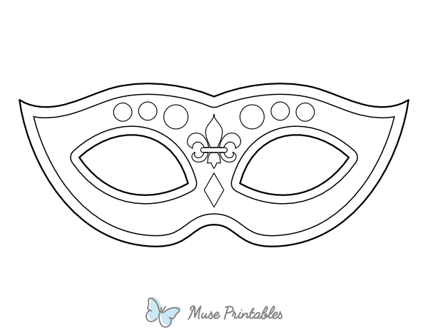 Easy Mardi Gras Mask Coloring Page