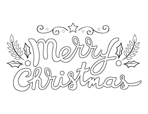 Easy Merry Christmas Coloring Page