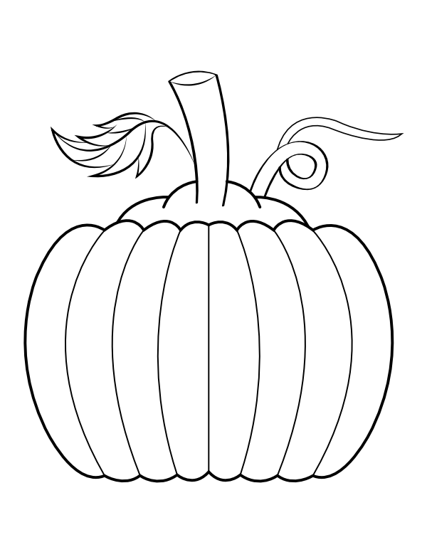 Easy Pumpkin Coloring Page