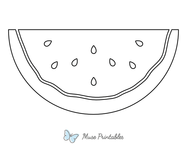 Easy Sliced Watermelon Coloring Page