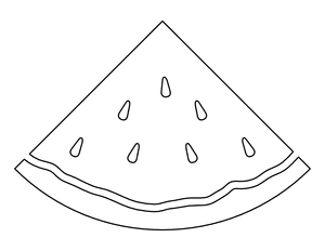 Easy Watermelon Wedge Coloring Page