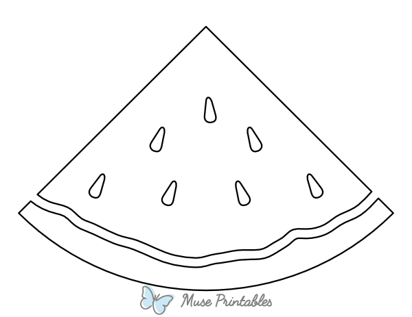 Easy Watermelon Wedge Coloring Page