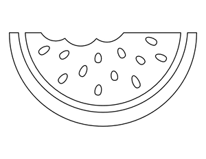 Eaten Watermelon Slice Coloring Page