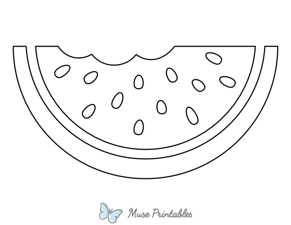 Eaten Watermelon Slice Coloring Page