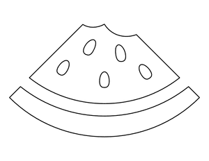 Eaten Watermelon Wedge Coloring Page