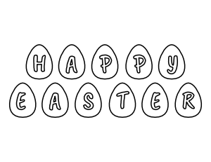 Egg Happy Easter Coloring Page