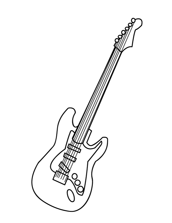 Download Printable Electric Guitar Coloring Page