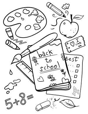 Elementary Back to School Coloring Page