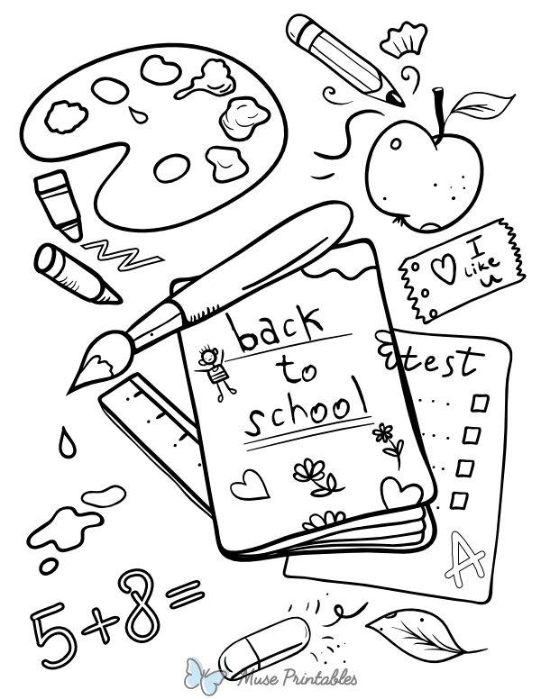 Elementary Back to School Coloring Page