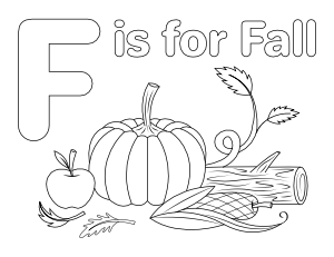 F Is For Fall Coloring Page