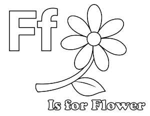 F Is For Flower Coloring Page