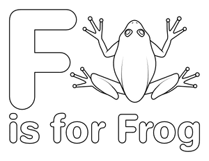 F Is for Frog Coloring Page