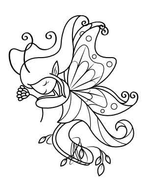 Fairy and Flower Coloring Page