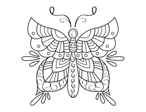 Fancy Butterfly Coloring Page