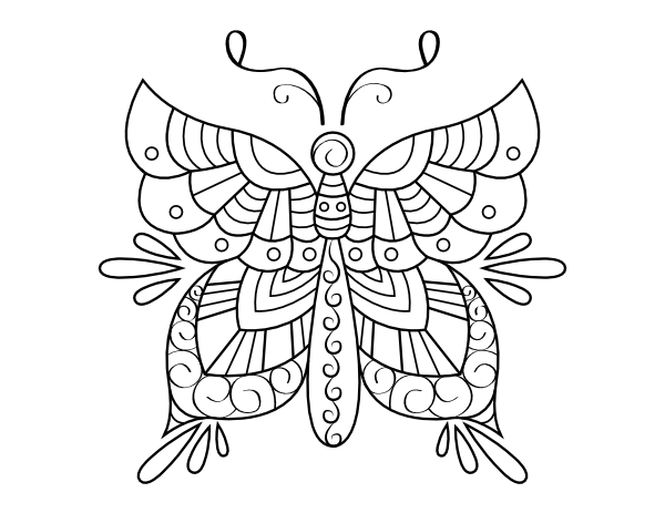Fancy Butterfly Coloring Page