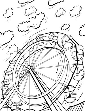 Ferris Wheel Coloring Page