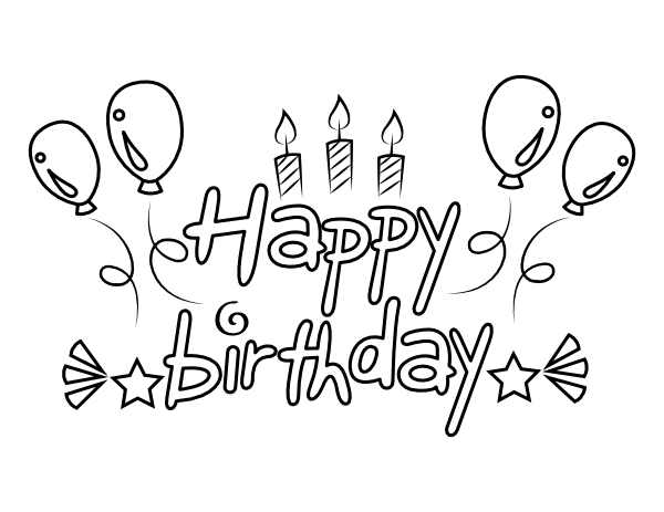 Festive Birthday Coloring Page