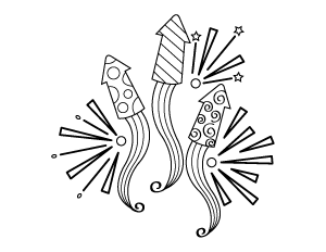 Festive Fireworks Coloring Page