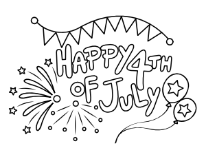 Festive Fourth Of July Coloring Page
