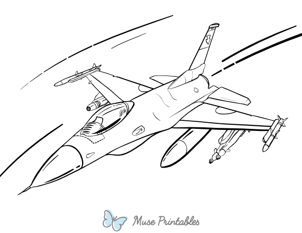 Fighter Plane Coloring Page