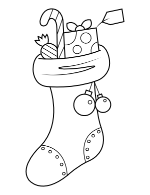 Filled Christmas Stocking Coloring Page