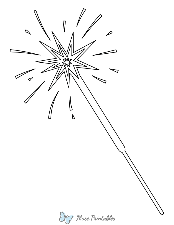 Fireworks Sparkler Coloring Page