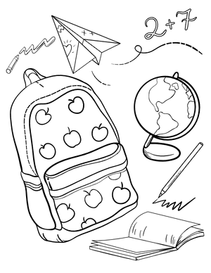 First Day of School Coloring Page