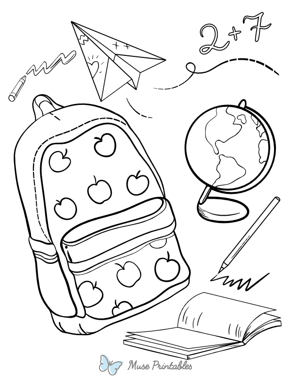 First Day of School Coloring Page