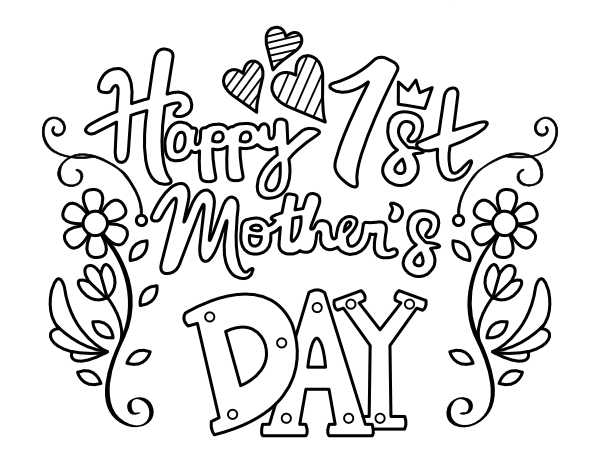 First Mother's Day Coloring Page