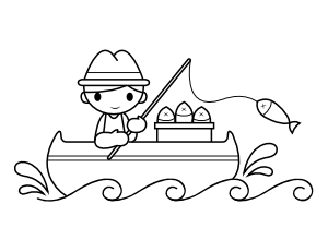 Fishing Boy Coloring Page