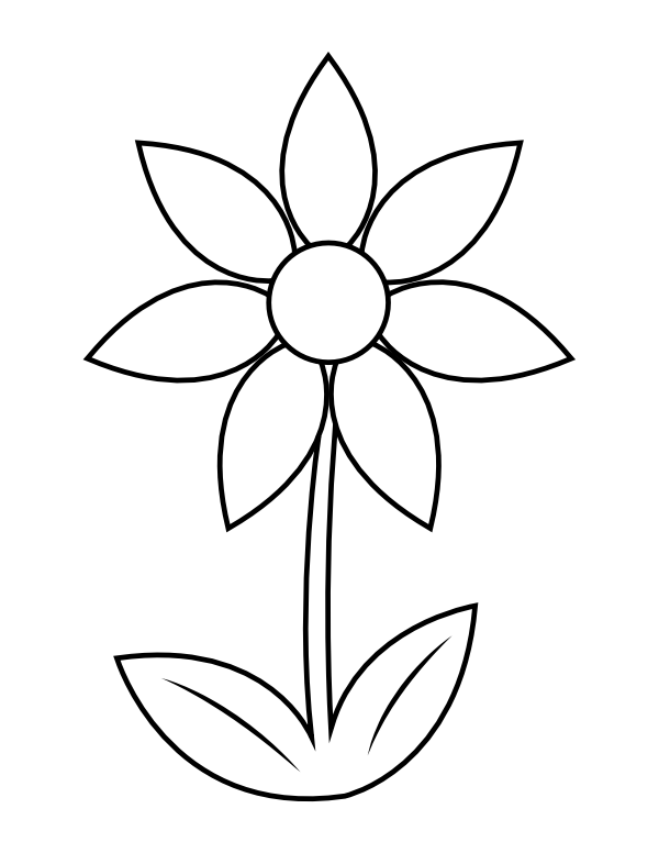 Download Printable Flower With Seven Petals Coloring Page